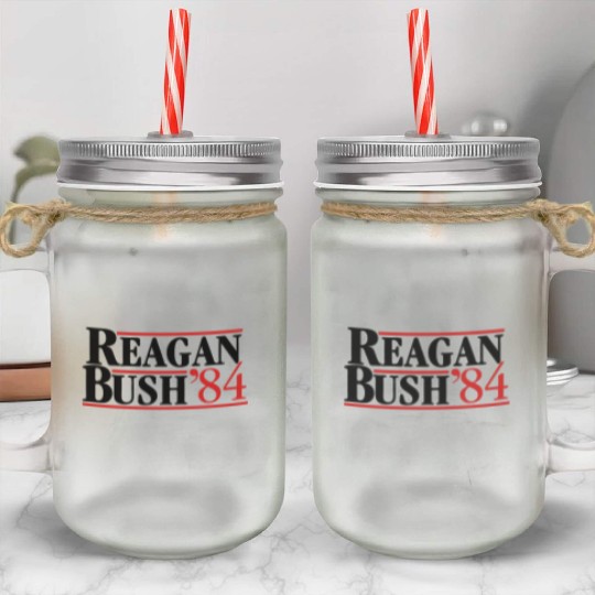 Reagan Bush '84 Mason Jar Cups
