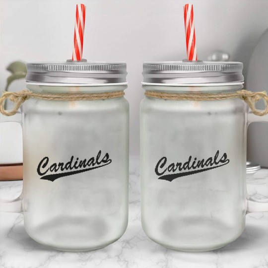 Cardinals Mason Jar Cups