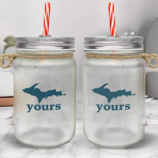 Up Yours Michigan Funny Upper Peninsula Apparel Mason Jar Cups