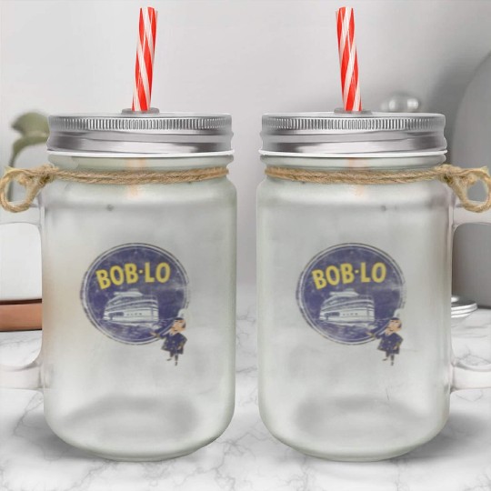 Vintage Retro Classic Cute Detroit Boblo Island Mason Jar Cups