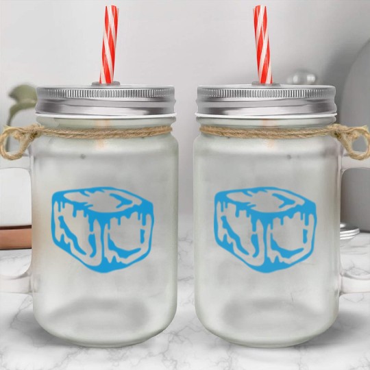 Ice Cube Design Mason Jar Cups
