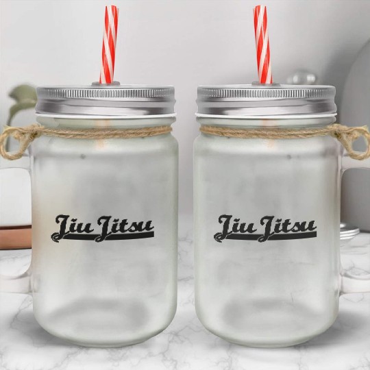 brazilian jiu jitsu logo 01 bjj Mason Jar Cups