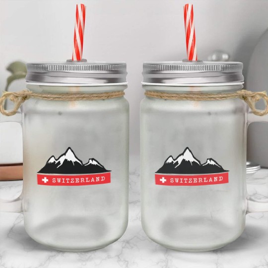 Switzerland, Mountains, Alps, Swiss, Nature, Snow Mason Jar Cups
