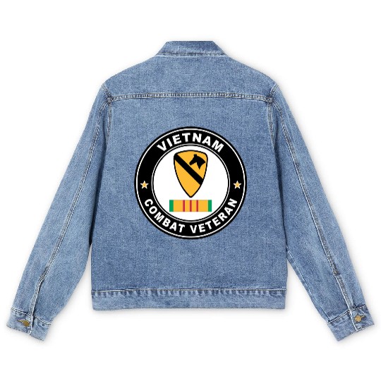 1st Cavalry Division Vietnam Combat Veteran Men's Denim Jackets