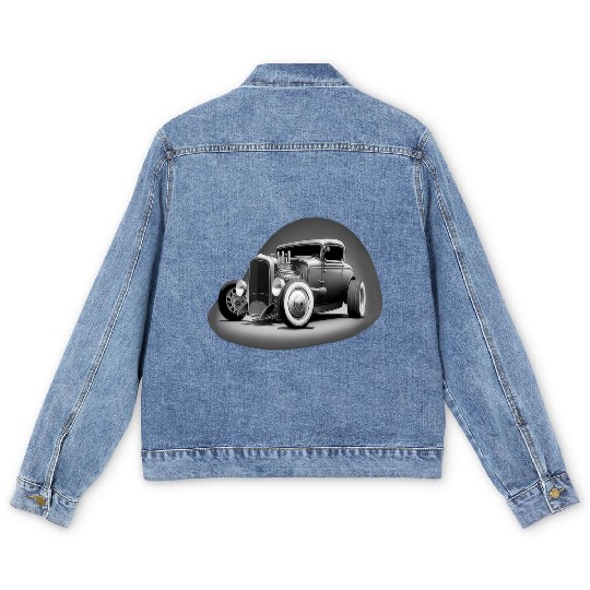 Street Rod Aesthetic Style Vintage Car Hot Rod Men's Denim Jackets