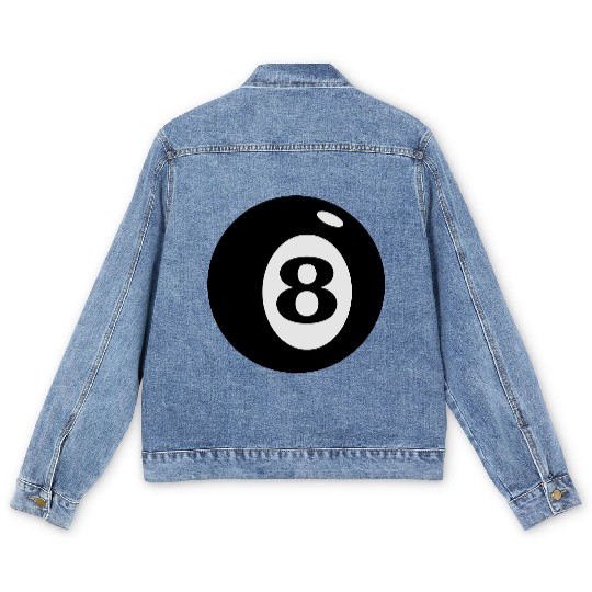 number 8 ball (2c) Men's Denim Jackets