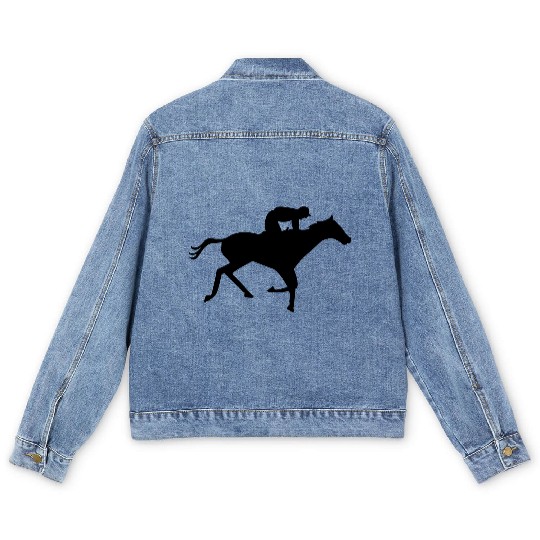 Horse Racing Men's Denim Jackets