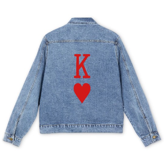 King of Hearts Vector Men's Denim Jackets
