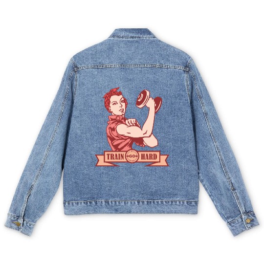 TRAIN HARD YOU CAN DO IT Men's Denim Jackets