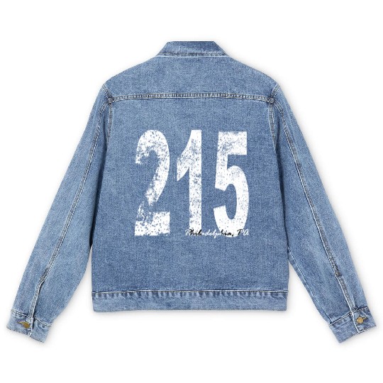 Vintage Philadelphia Area Code 215 Men's Denim Jackets