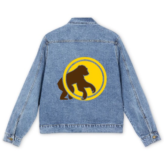 monkey gorilla chimpanzee Men's Denim Jackets