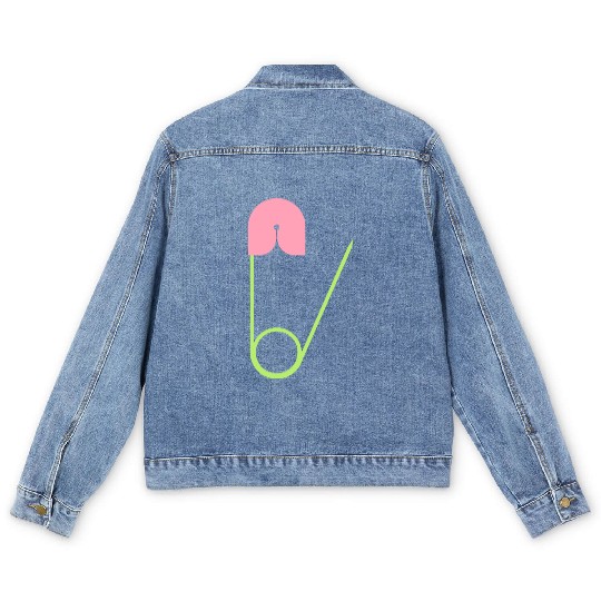 Safety pin open Men's Denim Jackets