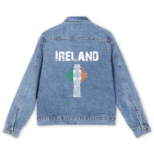 Nation-Design Ireland Cross ZzK Men's Denim Jackets