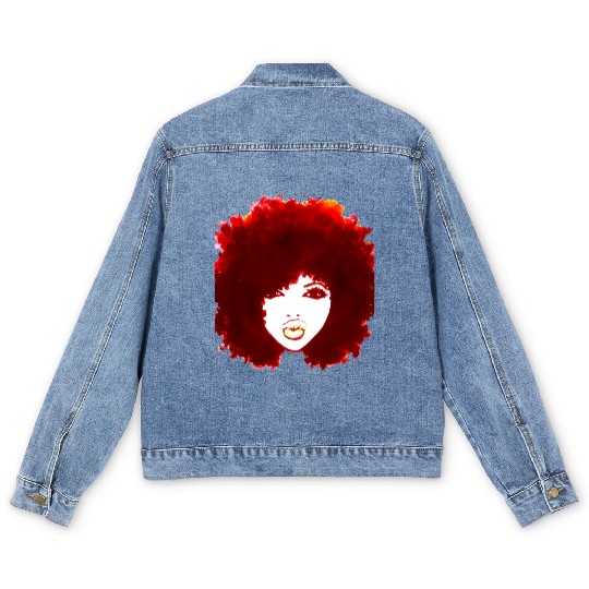 Natural Hair Curly Hair Autumn Afro Men's Denim Jackets Tees