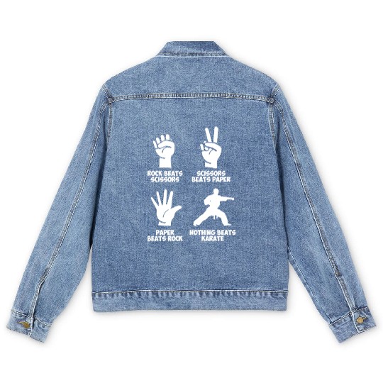 Karate Rock Paper Nothing Beats Men's Denim Jackets