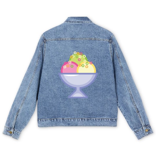 Ice Cream Sundae Men's Denim Jackets