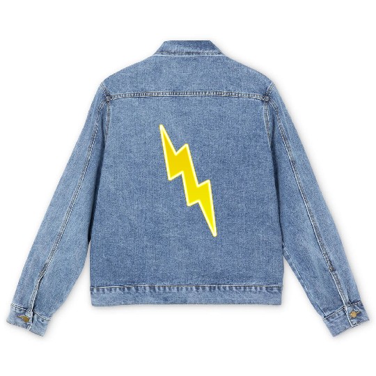 Zap - Yellow Lightning Bolt Men's Denim Jackets