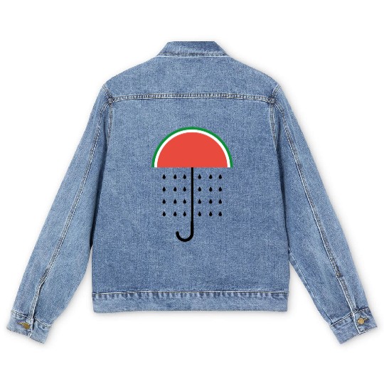 Watermelon summery fresh and healthy Men's Denim Jackets