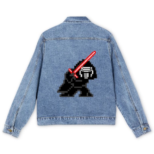 8-bit Kylo Ren Men's Denim Jackets