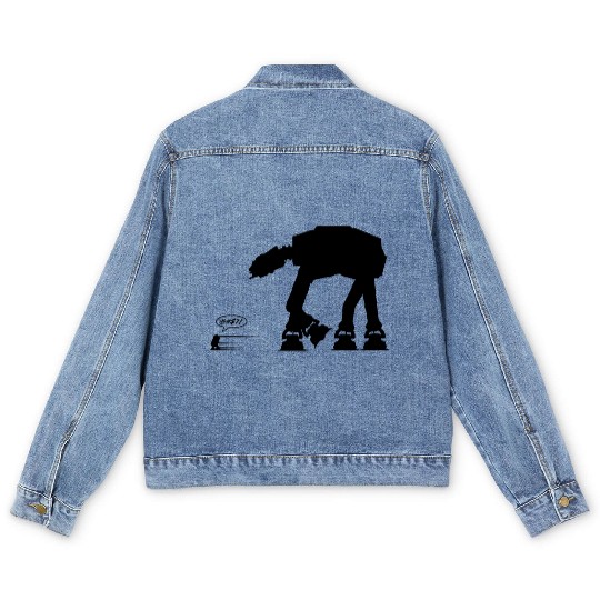 R2D2 vs AT-AT Men's Denim Jackets