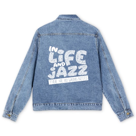 Jazz - Trumpet - Saxophone - Music - I love Jazz Men's Denim Jackets
