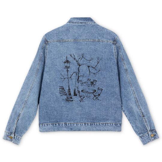 Winter scene Men's Denim Jackets