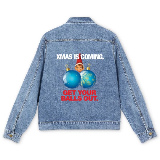 Christmas Balls Men's Denim Jackets