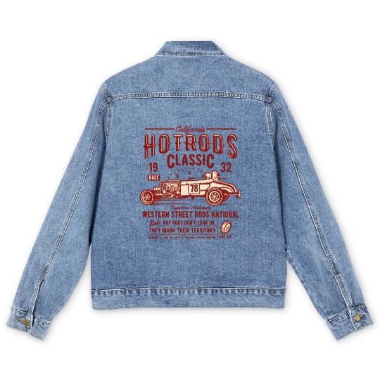 Hot Rods Race Classic Men's Denim Jackets