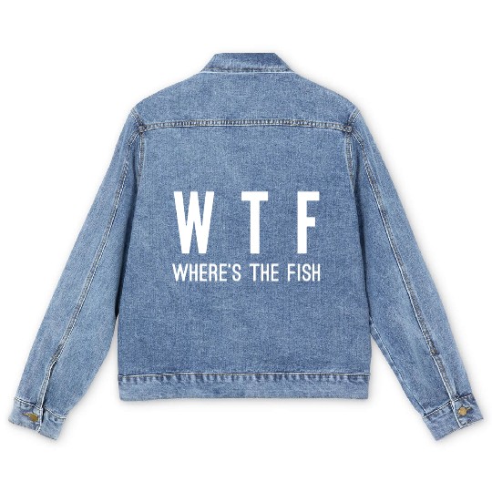 WTF where's the fish Men's Denim Jackets