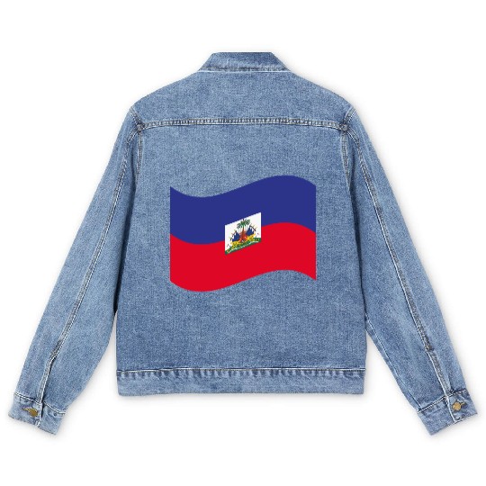 flag haiti Men's Denim Jackets