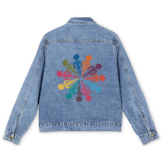 weltfrieden auf erden world peace on earth love179 Men's Denim Jackets