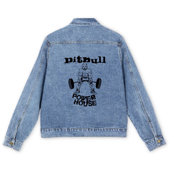 Pitbull Powerhouse Bodybuilding Workout Gym Men's Denim Jackets