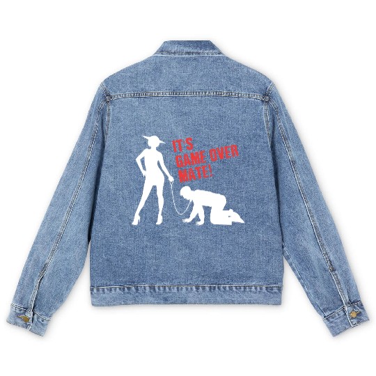 Funny Grunge Game Over Mate Stag Night Party Men's Denim Jackets