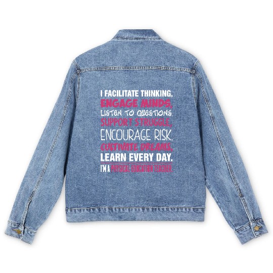 Im A Physical Education Teacher Men's Denim Jackets
