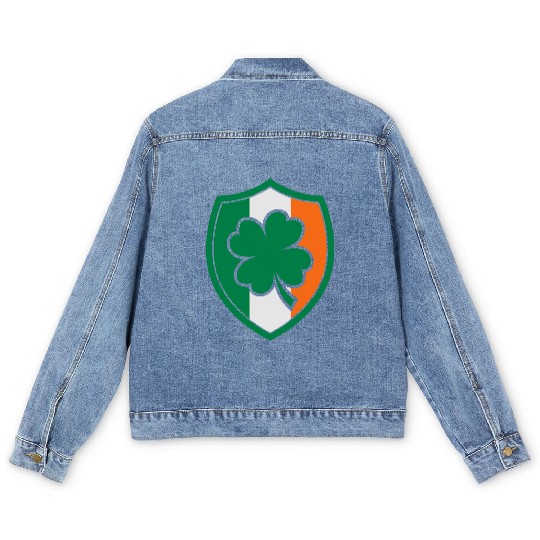 Ireland Flag - Irish - Ire -St Patricks day-Clover Men's Denim Jackets