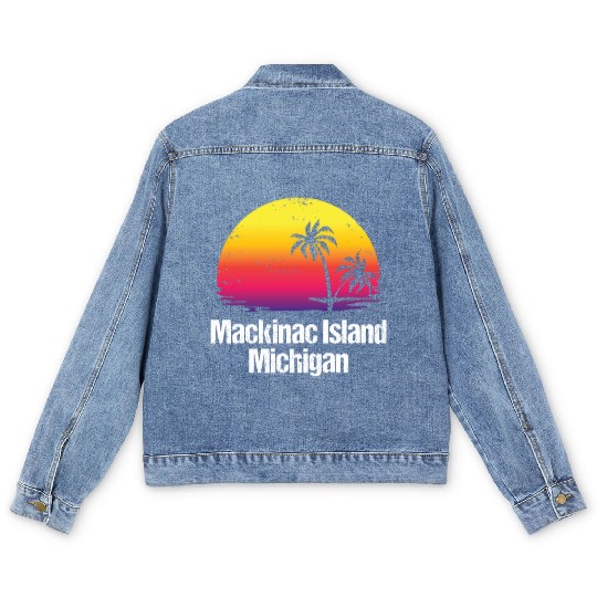 Summer Vacation Mackinac Island Men's Denim Jackets