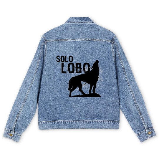 Solo Lobo - Lone wolf spanish Men's Denim Jackets