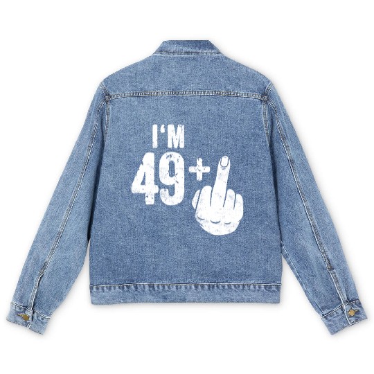 Funny 50th Birthday Gift Idea Bday Present Fifty Men's Denim Jackets