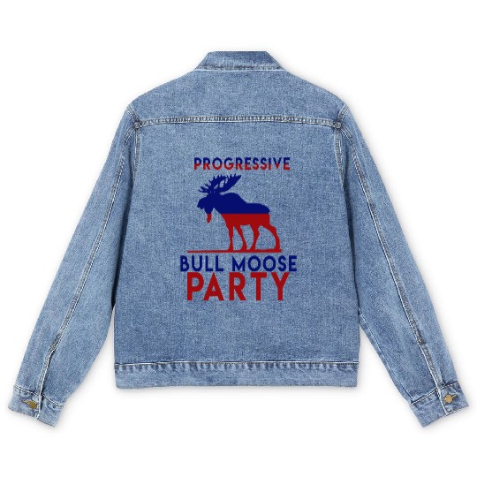 Bull Moose Party Progressive Teddy Roosevelt Men's Denim Jackets