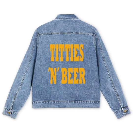 TITTIES N BEER Men's Denim Jackets