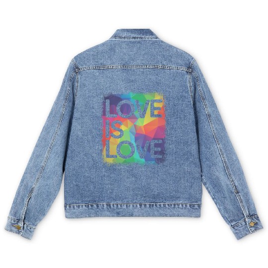 Love is Love Geometric LGBT Gay Pride Men's Denim Jackets