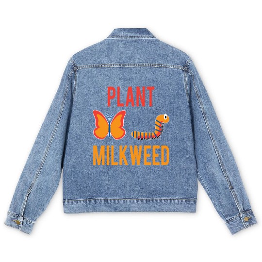 Women's Monarch Butterfly Plant Milkweed Caterpill Men's Denim Jackets
