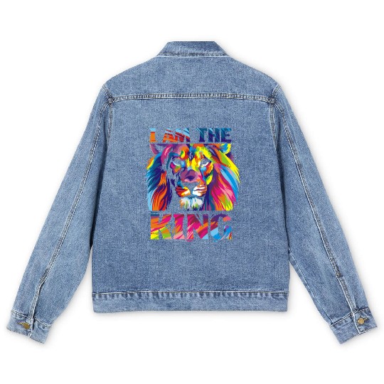 I Am The King - Lion - Total Basics Men's Denim Jackets