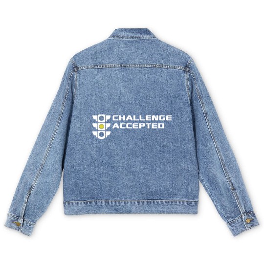 Challenge Accepted stoplight automotive mechanic c Men's Denim Jackets