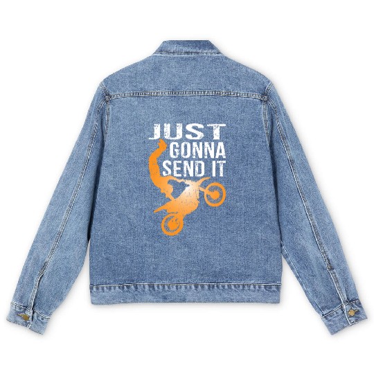 Just Gonna Send It Bike Men's Denim Jackets