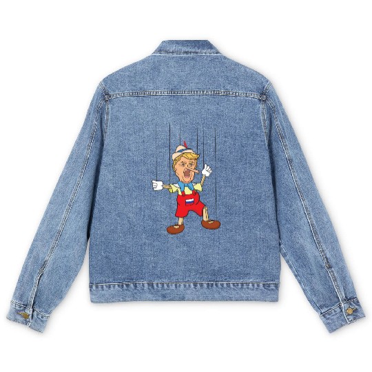 Trump Lying Pinocchio Men's Denim Jackets