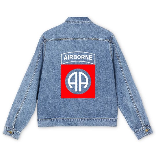 82ND AIRBORNE us army airborne ranger Men's Denim Jackets