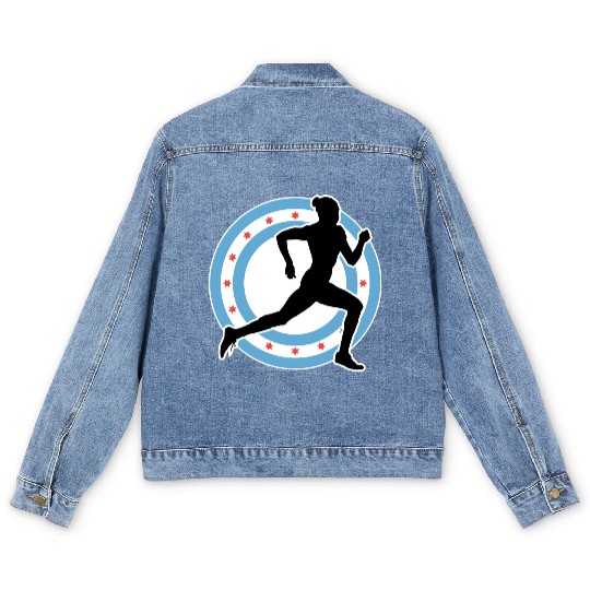 CHICAGO MARATHON 7 Men's Denim Jackets