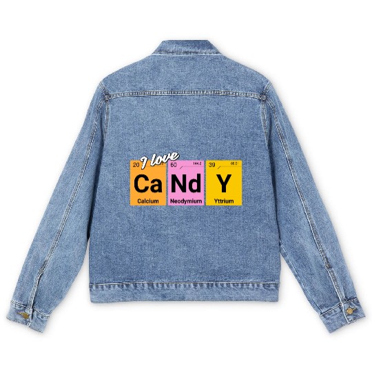 Candy love periodic table of elements Men's Denim Jackets
