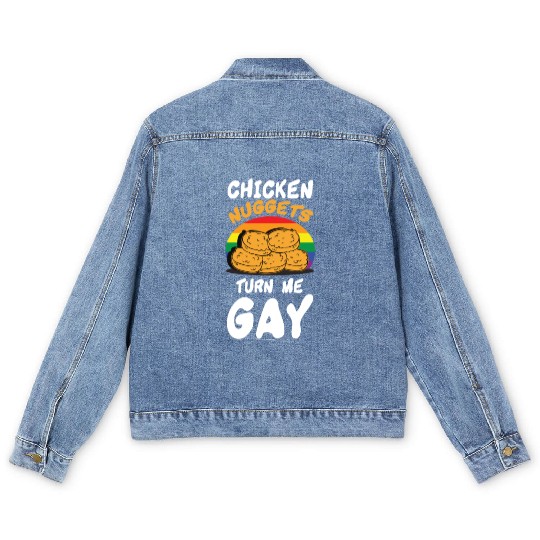 Funny Chicken Nuggets LGBT Men's Denim Jackets